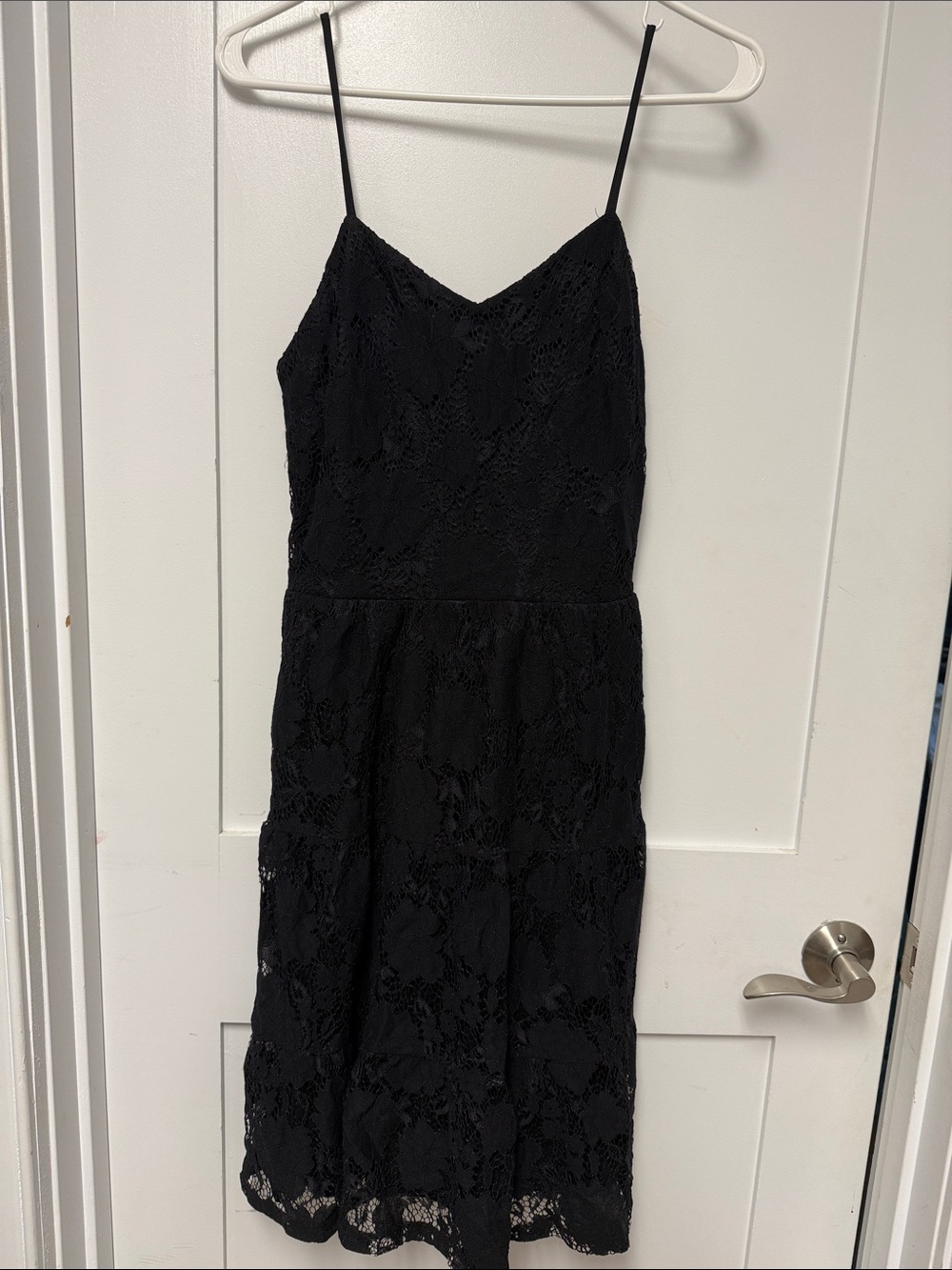 Black Lace Spaghetti-Strap Dress